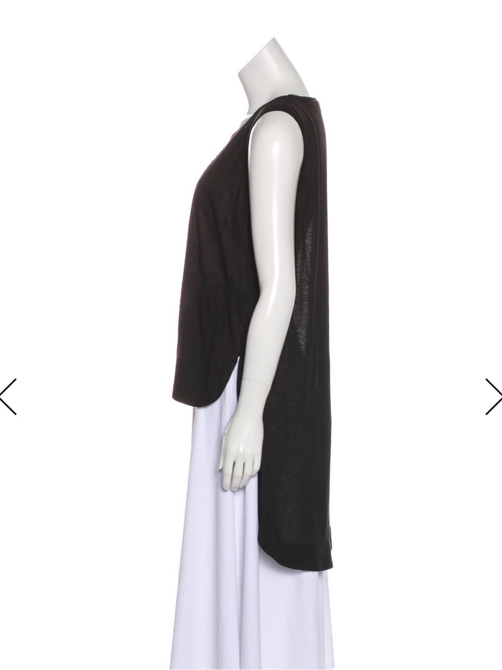 A.L.C. Black Sleeveless Linen/Viscose high low  Sleeveless Top